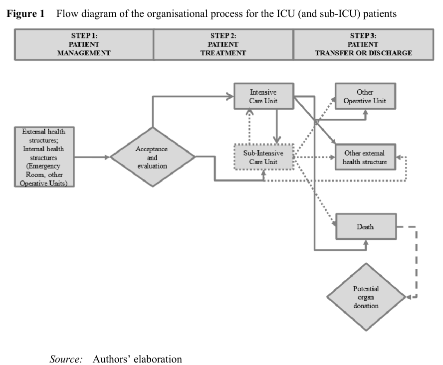 Figure 1. Flow diagram of the organisational process for the ICU (and sub-ICU) patients.